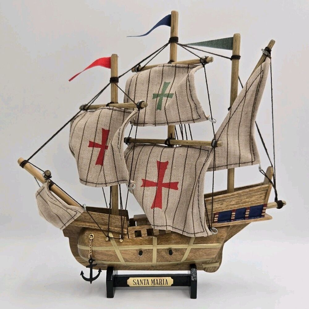 Vintage Heritage Mint Tall Ships Of The World Santa Maria Ship 9” 1996 Open Box